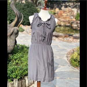 Gap grey XS ruffle edge bow tie dress